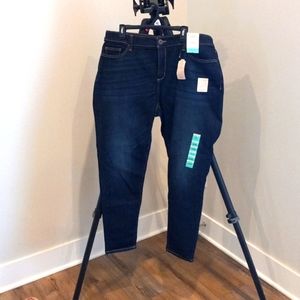 Women's 20W Dark Wash Skinny Jean. Tummy Control Panel.